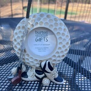 Burton Golf-Themed Photo Frame with Black and White Accents